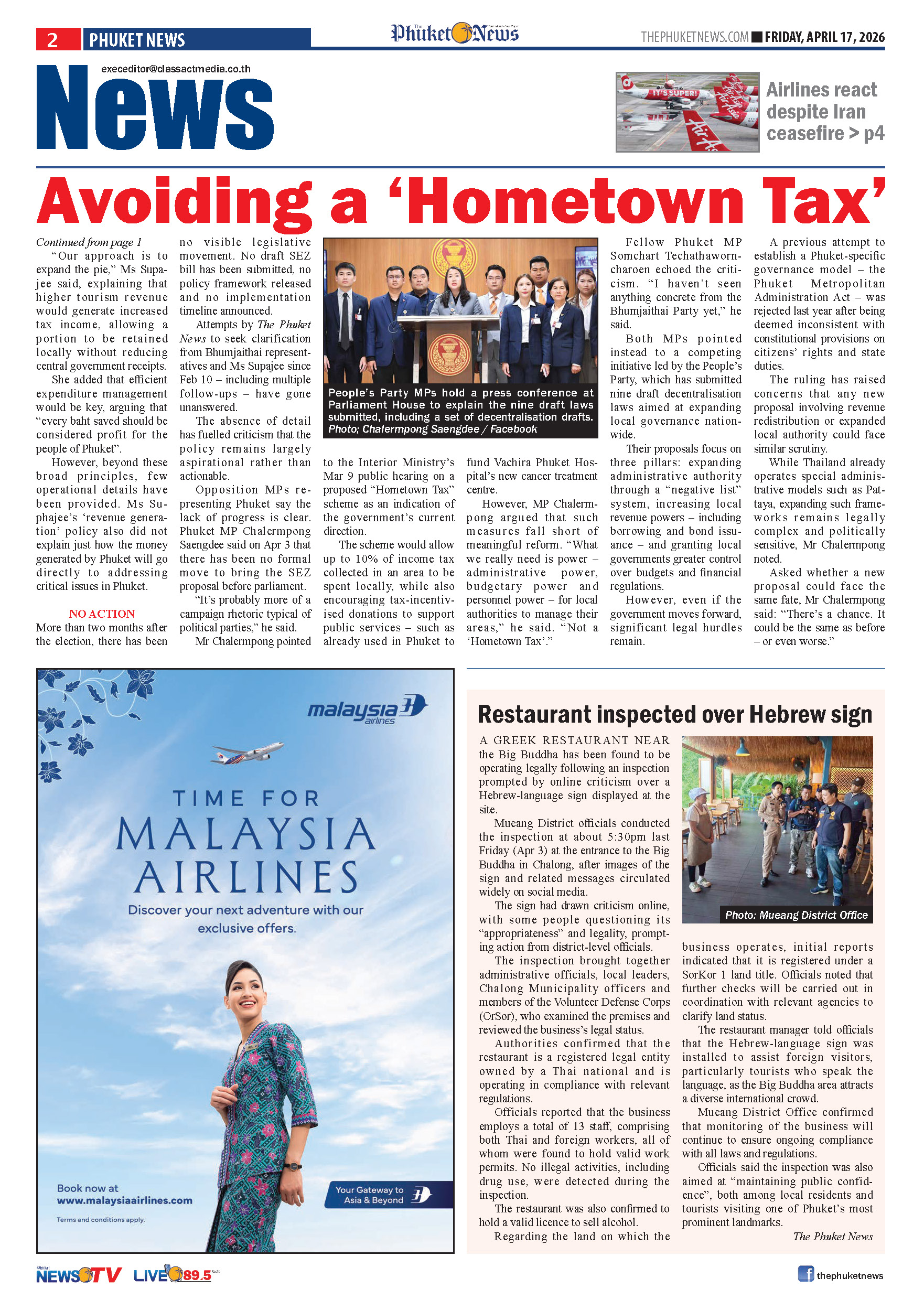 Phuket Newspaper - 17-04-2026 Page 2