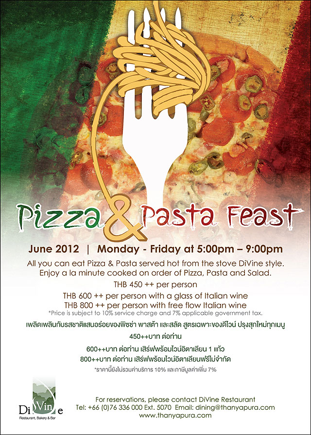 Pizza & Pasta Feast@DiVine Restaurant