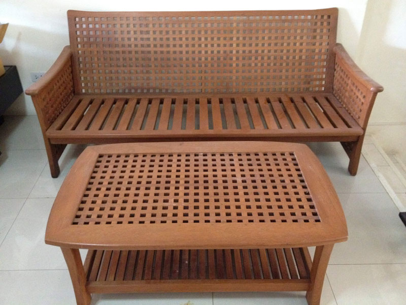 Teak Sofa and Coffee Table