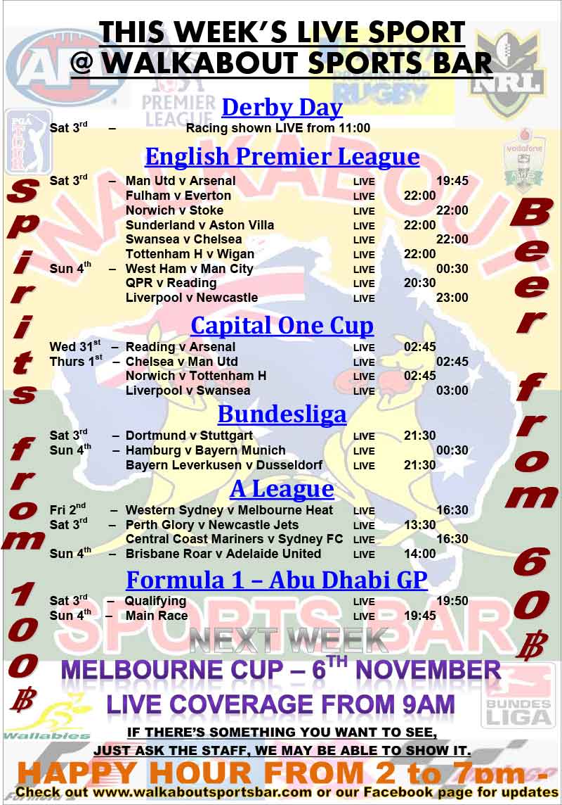 Live Sport at Walkabout