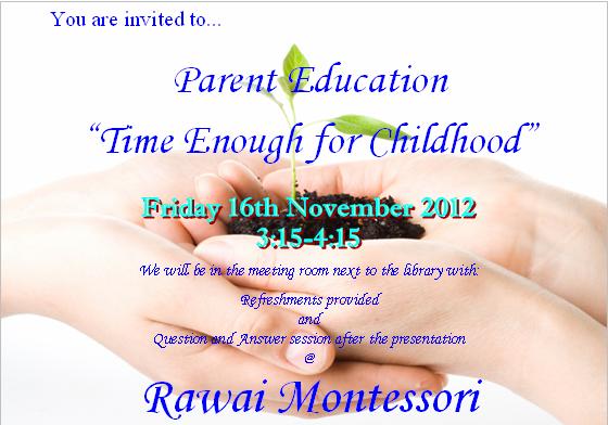 Time enough for Childhood