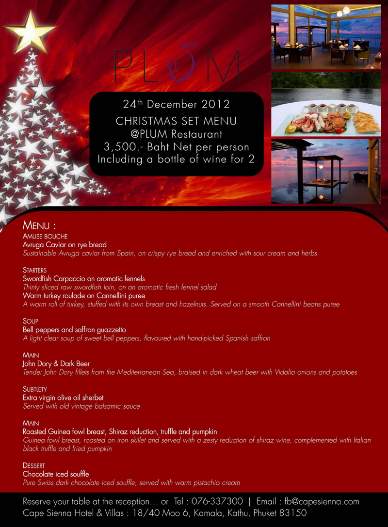 Christmas Set Menu @PLUM