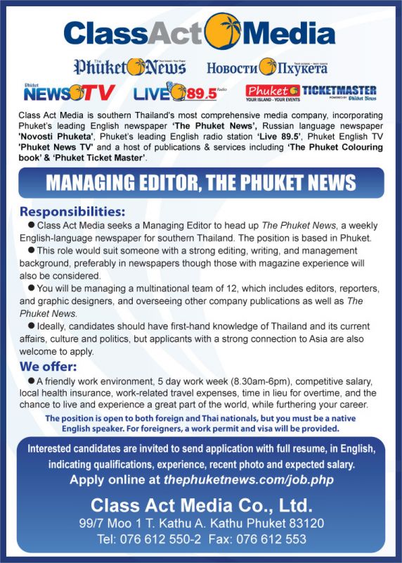 Managing Editor, The Phuket News