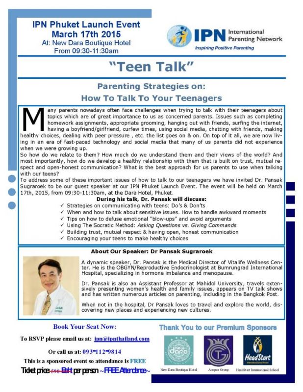 “Teen Talk” Strategies for Communicating with Teenagers.