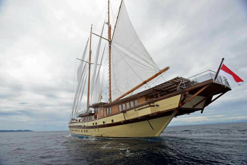 The Lamina is an Indonesian registered ketch operated by French Capt Dominique Gerardin.