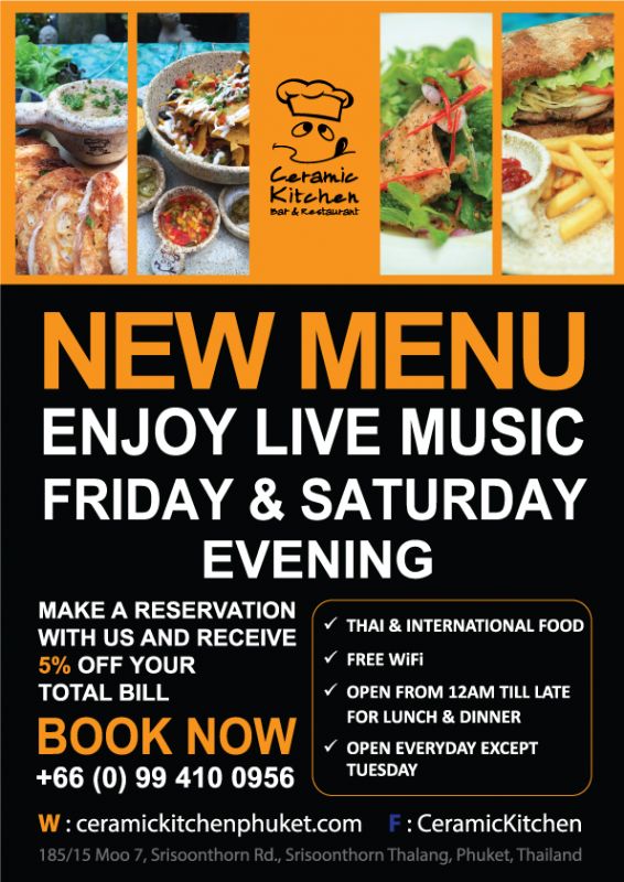 Live entertainment Friday and Saturday evening at ceramic Kitchen