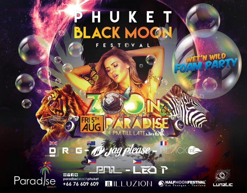 Phuket Black Moon Festival, Wet & Wild Beach Foam Party