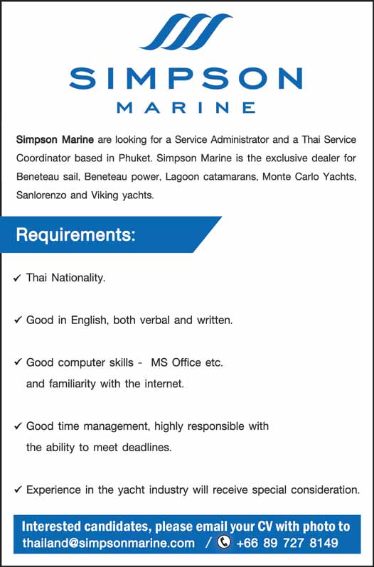 Service Administrator and Thai Service Coordinator based in Phuket