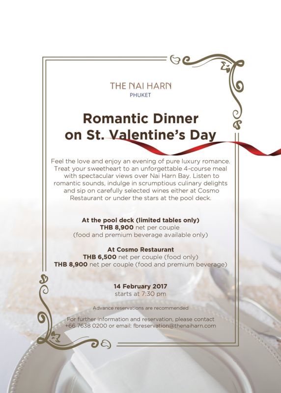 Romantic Dinner on St. Valentine's day