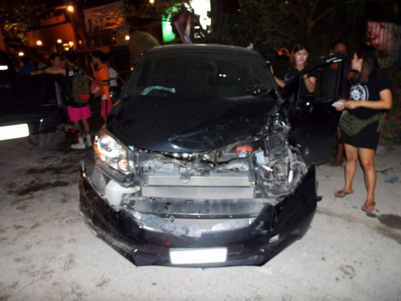 The Trang-registered Izusu Dmax pickup truck Amorn Decharun, 29, was driving. Photo: Eakkapop Thongtub