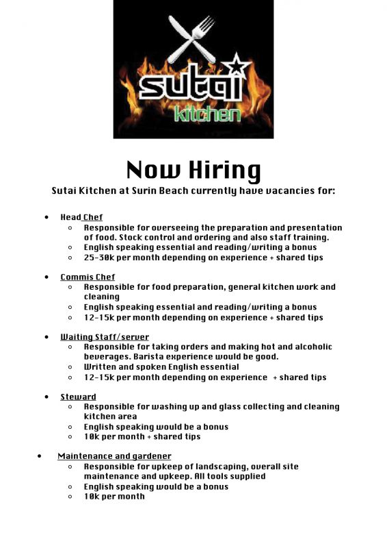 Looking for restaurant staff