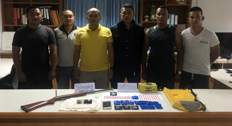 Suspect dodges arrest, army rifle, 3k meth pills seized
