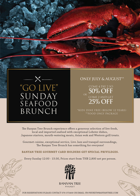 Go Live Sunday Seafood Brunch - Only July and August