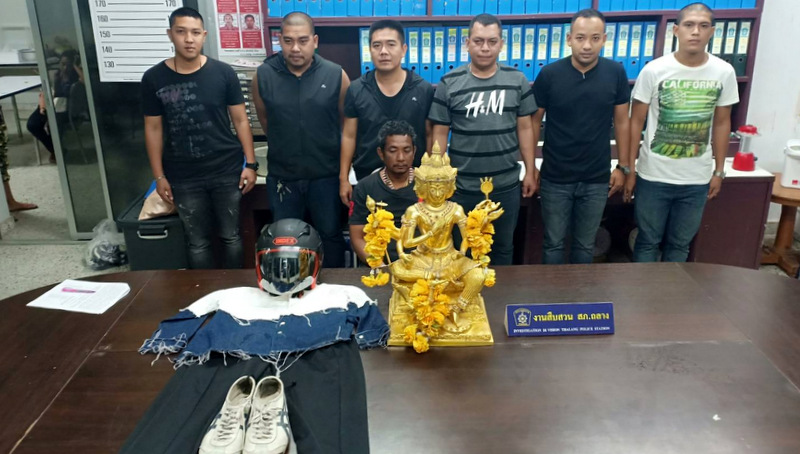 Phuket man arrested for stealing statue of god of good luck, protection
