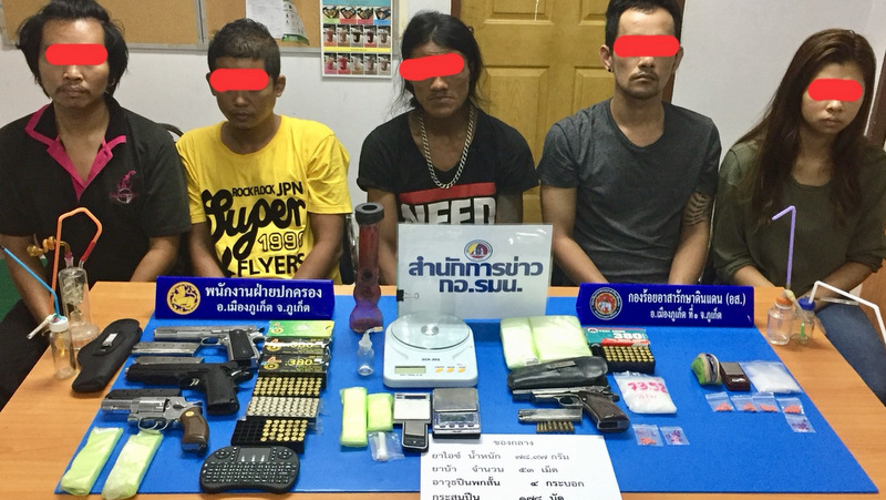 Phuket raids net eight drugs suspects, guns and meth in one day
