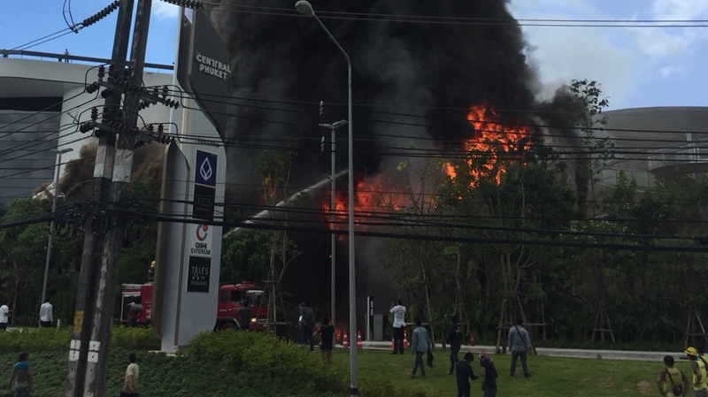 Welding sparks causes Central Phuket Floresta attraction fire