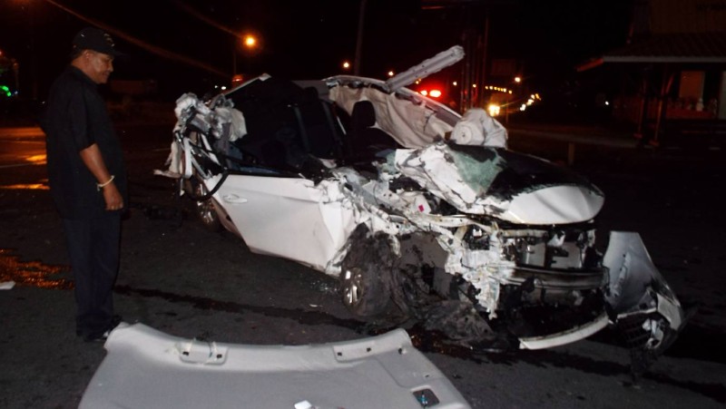 Man survives high-speed slam into six-wheeled truck