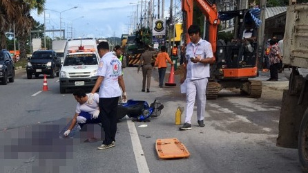 Woman knocked from motorbike, crushed by truck on Phuket’s main road