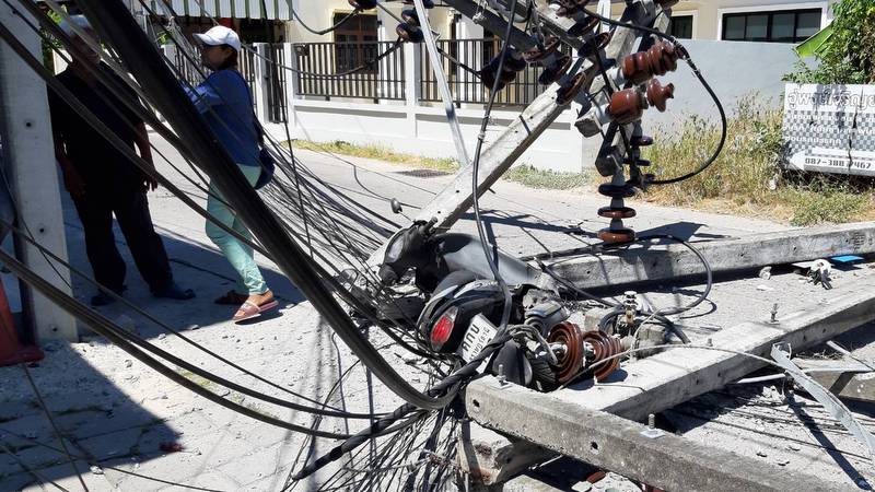 Expat struck down by power cables felled by cement truck