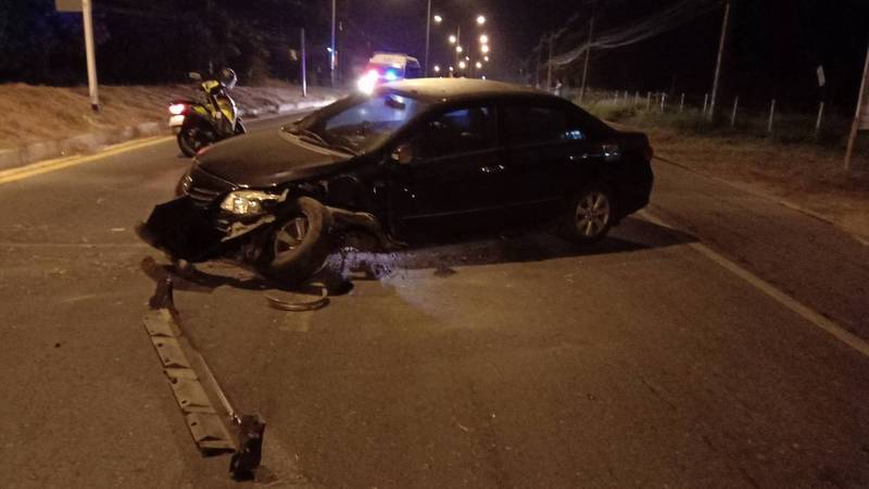 Taxi blames oil spill for wipeout