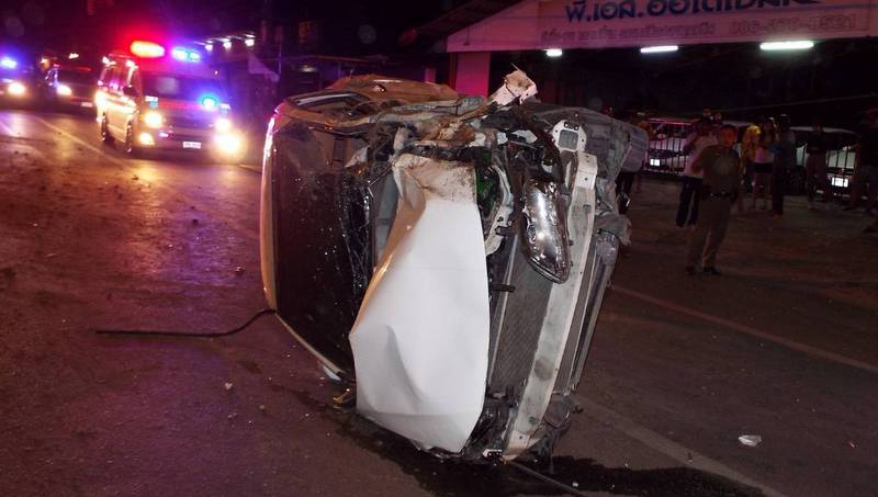Woman escapes injury after car hits tree, rolls three times