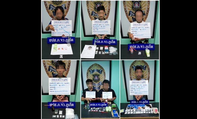 Seven arrested with drugs and firearms in Phuket