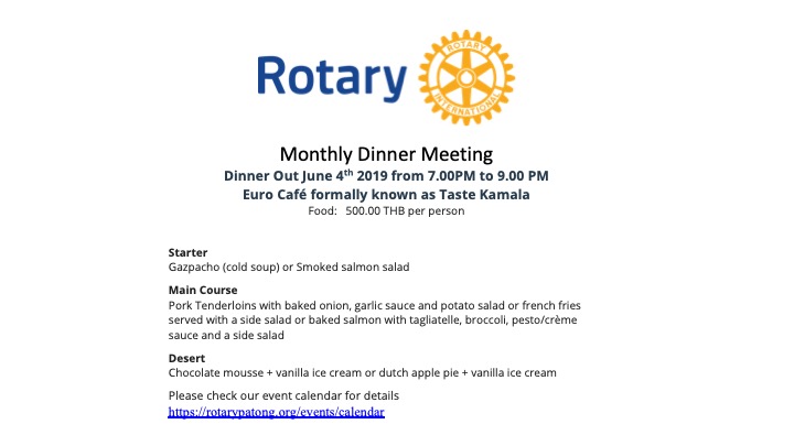 Rotary Monthly Dinner Meeting