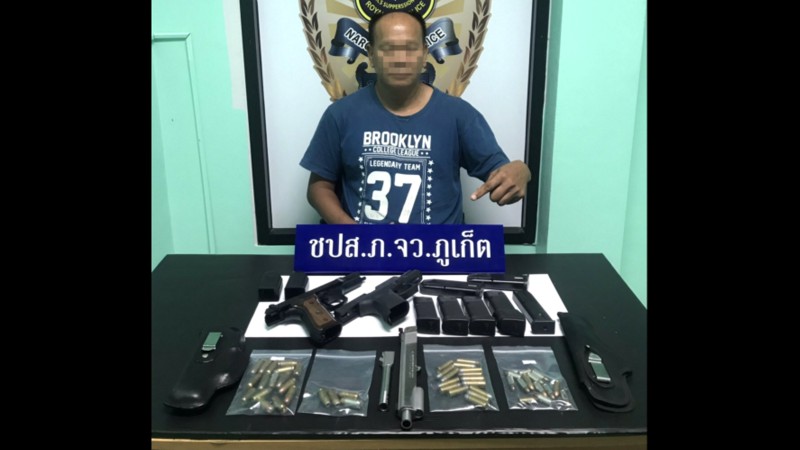 Phuket Town raids net 12,100 meth pills and guns