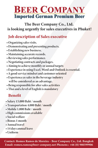 Sales Executive in Phuket