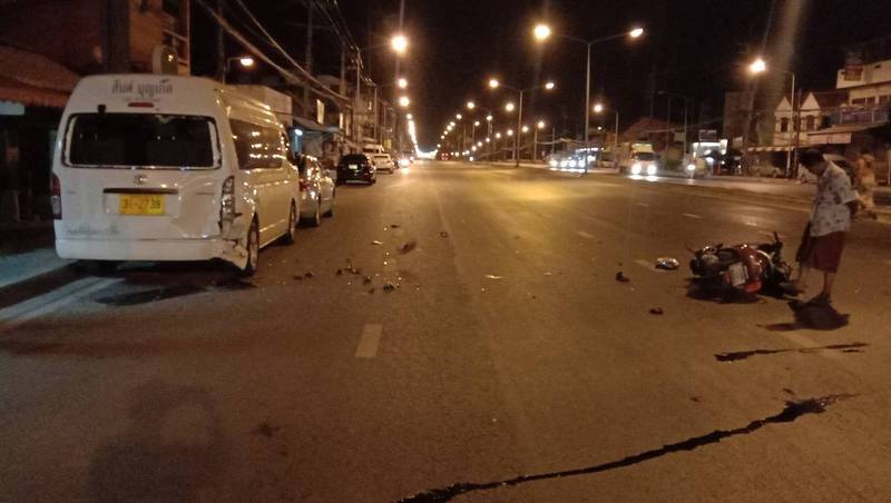 Two seriously injured as motorbike hits parked van