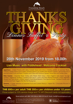 Thanksgiving Dinner Buffet Party Friendship Beach Resort