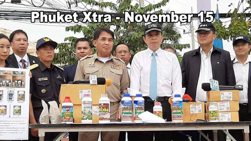 PHUKET XTRA: VIDEO: Mass of Meth found in Treadmills headed for Japan, Raids begin to crack down on illegal pesticides, Russian overstayer caught after 7 years and the political party looking to end conscription|| November 15