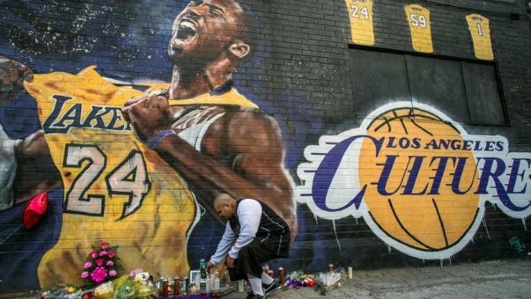 Kobe Bryant fans pay tribute to the late star