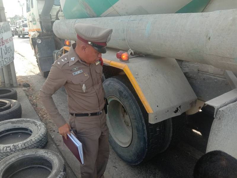 Driver loses control of motorbike, hit and killed by cement truck