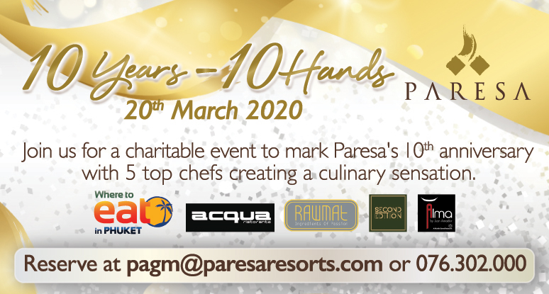 ** POSTPONED ** - 10 Years 10 Hands at Paresa