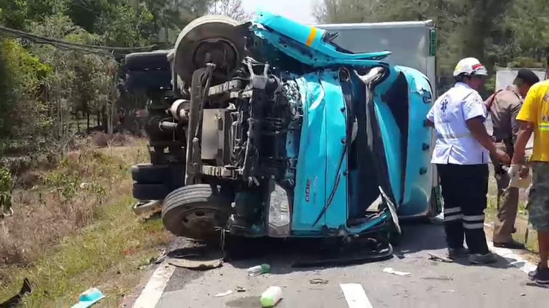 Ice delivery driver dies after truck flips near Sarasin Bridge