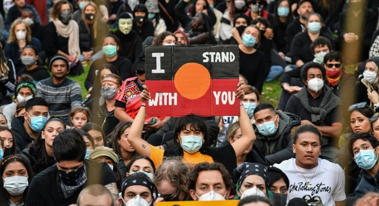 ‘Burn down racism’: global protests mark George Floyd’s death
