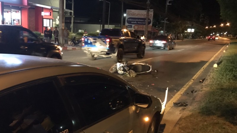 Police suspect alcohol as motorbike ghostrider hits taxi head-on in the fast lane