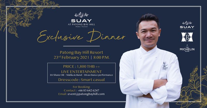 Patong Bay Hill Gala Dinner with Michelin Plated Chef