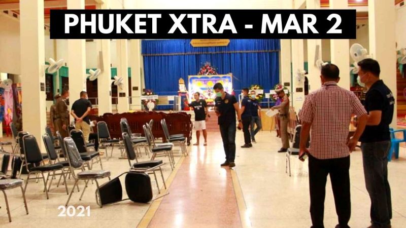 PHUKET XTRA: VIDEO: Political shooting at a temple funeral! || March 2