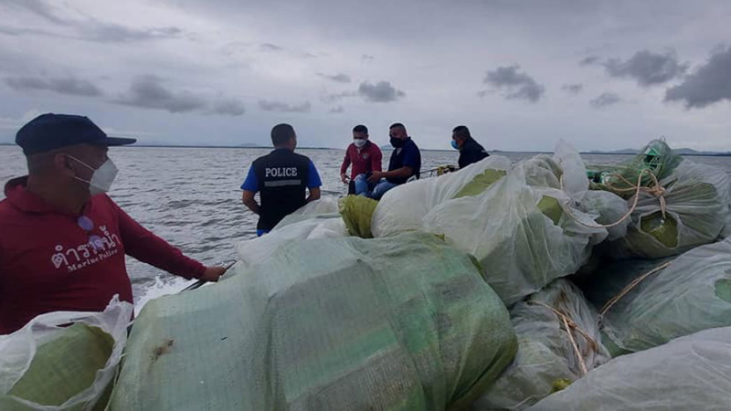 650kg of crystal meth found floating off Trang