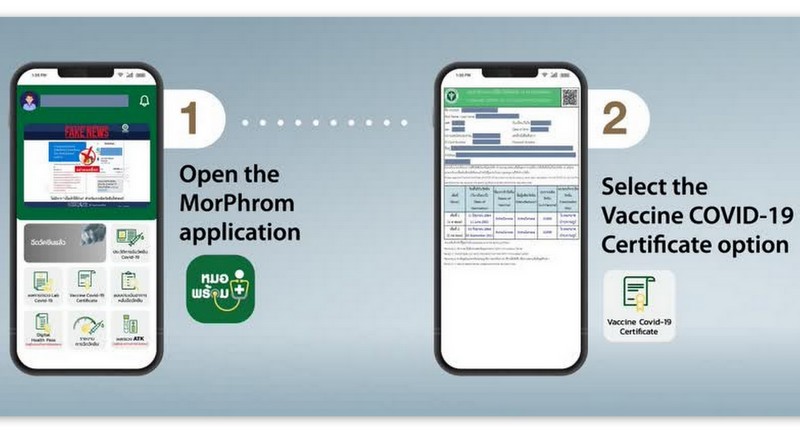 Vaccine certificates available via app