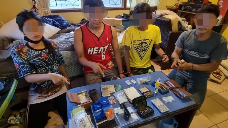 Raid nets five in Chalong for drugs, bullets