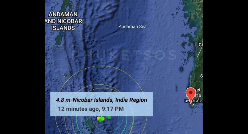 Phuket disaster officials keeping watch on Nicobar tremors