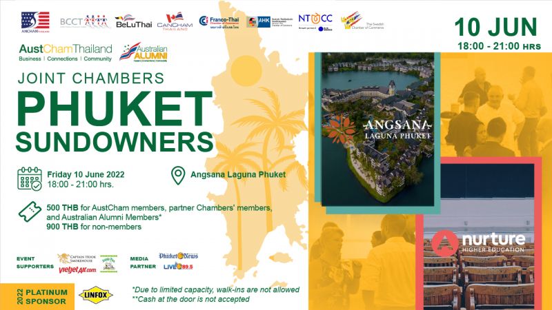 Phuket Sundowners hosted by AustCham - Friday 10 June