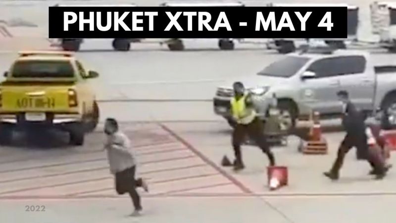 PHUKET XTRA: VIDEO: Bangkok airport chase gets man the glass treatment || May 4