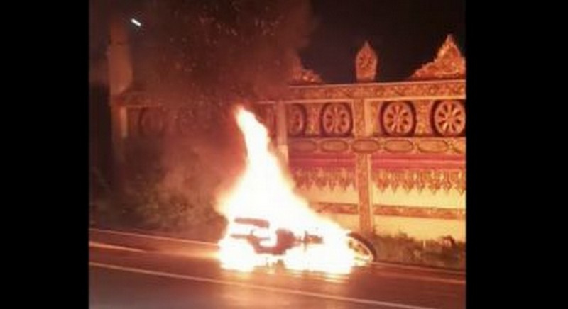 Flaming motorcycle near Patong Hill under investigation
