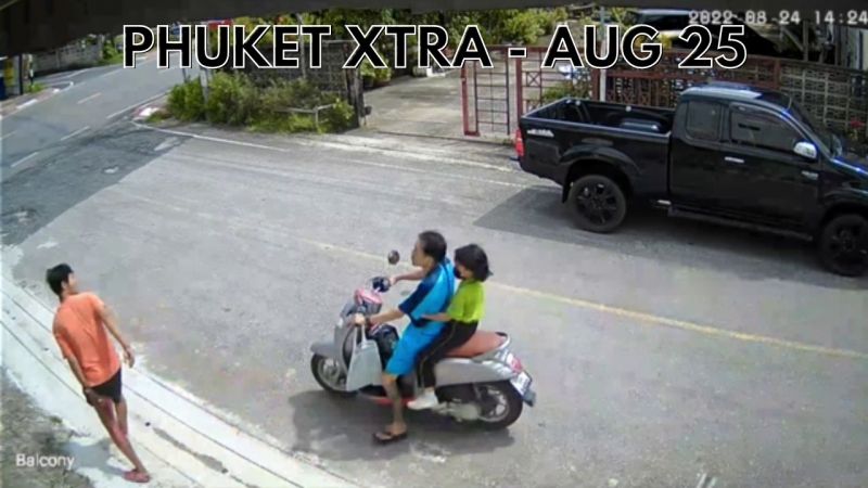 PHUKET XTRA: VIDEO: Man stabbed by assailant with child on motorbike || August 25
