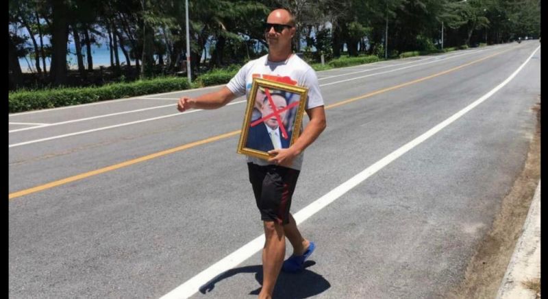 German targeted by royalist over protest against Prawit, Prayut