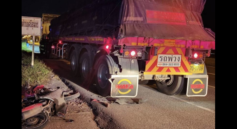 Woman in critical condition after hitting back of road-side parked truck